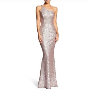 Dress the Population Sequin One-Shoulder Maxi Dress